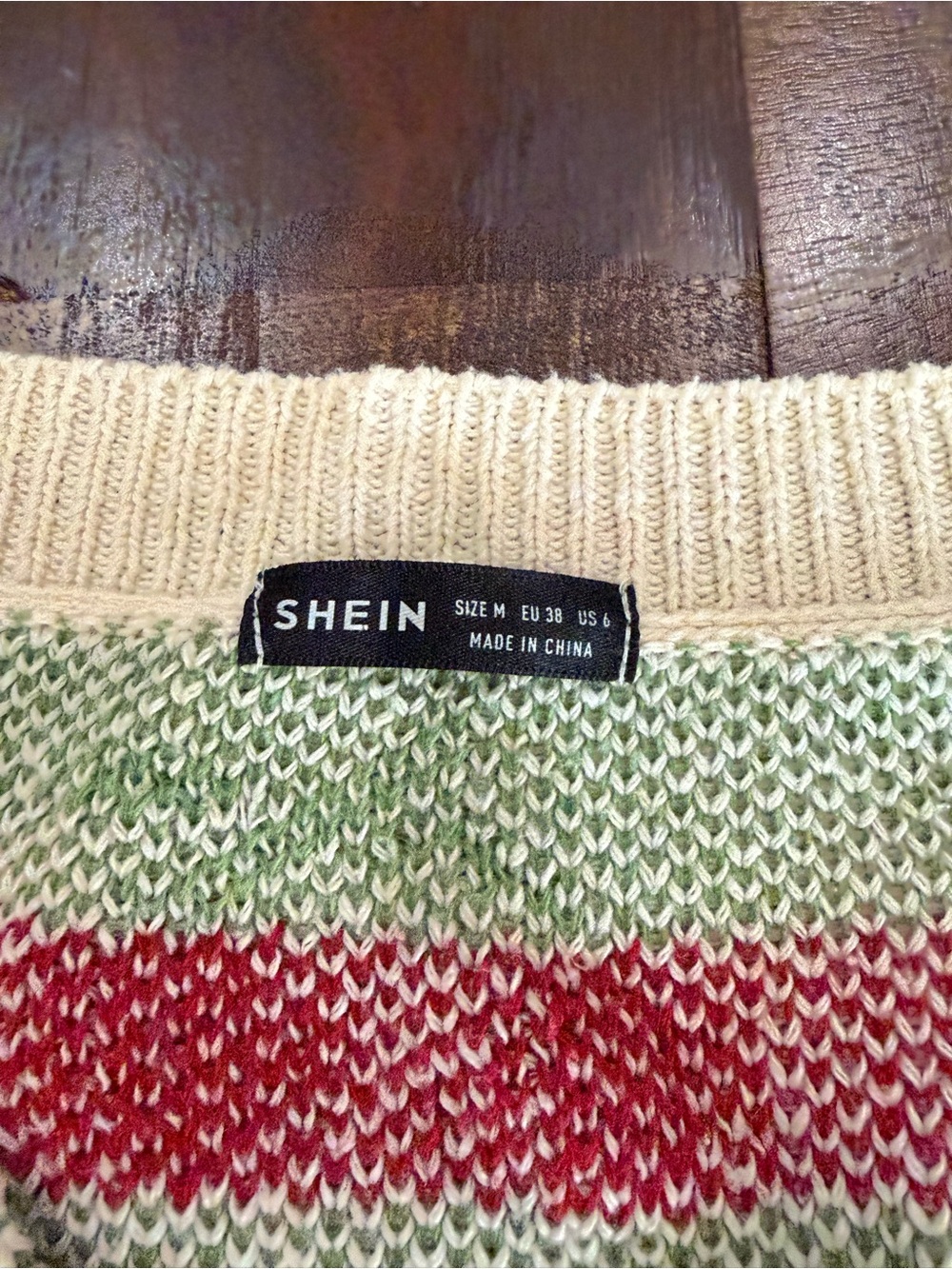 SHEIN Cream Cardigan with Red Cherry Print - Picture 2 of 3